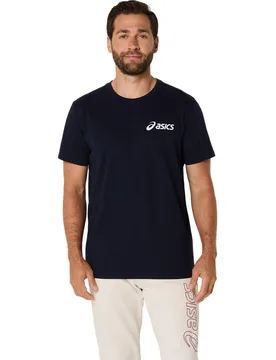 Asics Chest Logo T-Shirt, blau S - Asics - FashionsVida