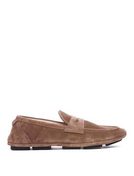 Mocassini marroni con punta tonda e slip on