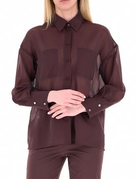 Camicia maniche lunghe MARRONE 40