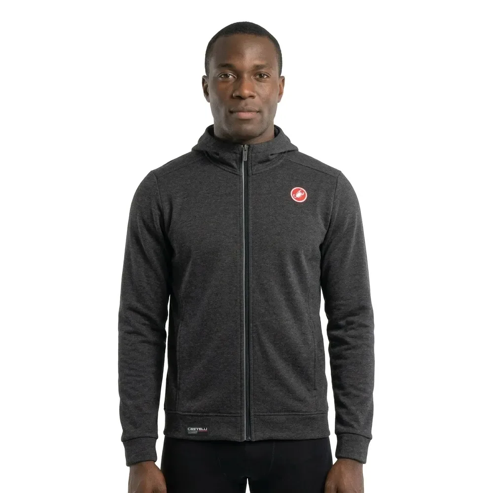 Felpa Con Cappuccio Milano Melange Light Back - Castelli - FashionsVida