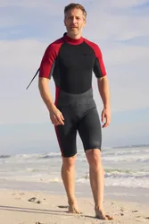 Shorty Mens 2. 5/2mm Wetsuit - Grey - Grey - Size: M-L