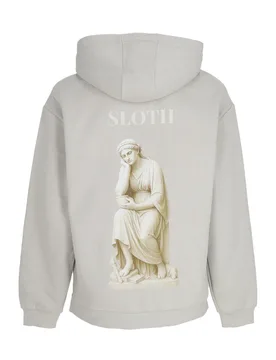 Felpa Cappuccio Uomo 7sins Sloth Hoodie Light Asphalt - MEA CULPA - FashionsVida