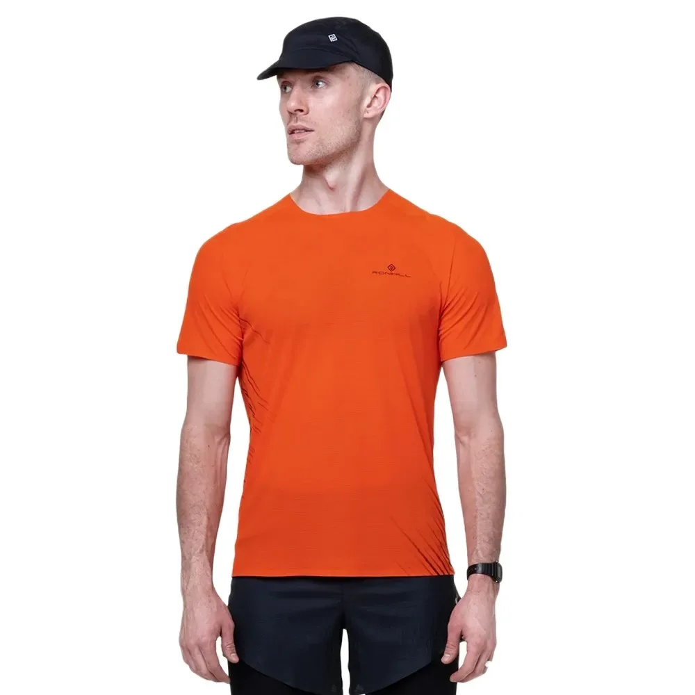 Maglietta A Maniche Corte Tech Race Red / Black S - Ronhill - FashionsVida
