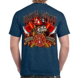 First in, Last Out. Fire Dept Bulldog Firefighter T-Shirt 100% Cotton O-Neck Short Sleeve Summer Casual Mens T-shirt Streetwear