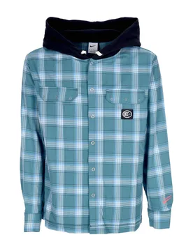 Camicia Manica Lunga Cappuccio Uomo Nba Kevin Durant Flannel Hoodie Mineral Teal/black/pale Ivory/hot Punch - NIKE NBA - FashionsVida