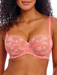 Womens Offbeat Decadence Side Support Bra - Vintage Rose - Pink Polyamide - Size 28h