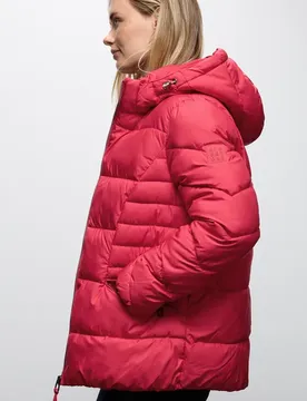 Kurze Steppjacke female Rot