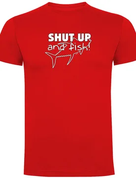 Shut Up And Fish Short Sleeve T-shirt Red S Men - Kruskis - FashionsVida