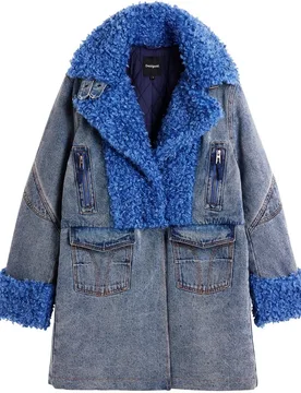 Abrigo de mujer híbrido denim - Desigual - FashionsVida