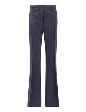 Pantaloni In Lana Con Motivo Iconico