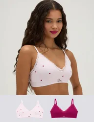 Pack Lace Seamless Bralettes Berry female