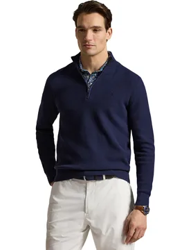 Layer Cotton Coolmax Half Zip, navy s - Ralph Lauren - FashionsVida