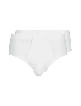 Slip avec ouverture 2 pièces Duo Line en maille côtelée (blanc) blanc M - HUBER - FashionsVida