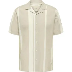 Only & Sons - Camisa de hombre manga corta. Regular fit. Compuesta de lino y algodón