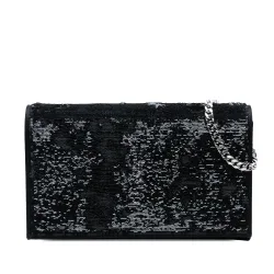Sequin Monogram Kate Wallet on Chain
