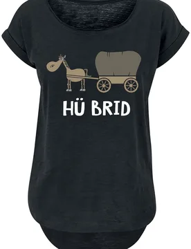 T-Shirt - Hü Brid - XS bis XXL - für Damen - Größe S - schwarz - Frauen - female - Tierisch - FashionsVida