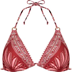 Top de bikini de la colección pasarela atado al cuello y estampado sposicionado ankara