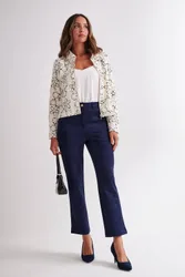 Women's Stretch Moleskin Straight Leg Trousers in Midnight Size: 22 - Midnight - Size: 22