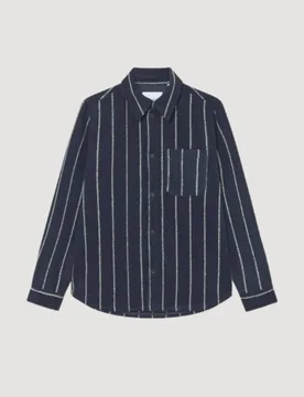 Lennon Wool Pinstripe Overshirt - Les deux - FashionsVida