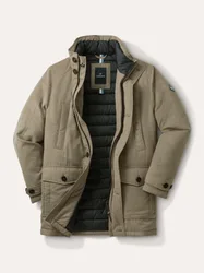 Ultraskin Leichtparka, #normale Größen#untersetzte Größen, Farbe Beige, 56, edle Velourslederoptik klimatisierende Sorona-Füllung Herren
