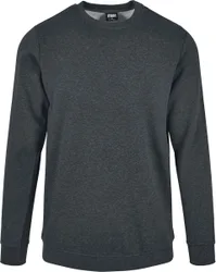 Sweatshirt - Basic Terry Crew - M bis 5XL - für Männer - Größe 5XL - dunkelgrau meliert - Männer - male