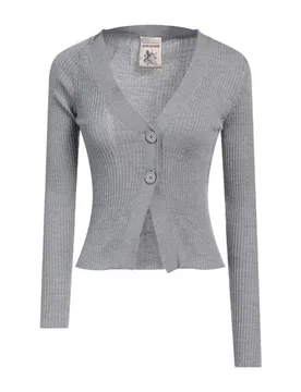 Strickjacke Damen Grau M Damen - SEMICOUTURE - FashionsVida