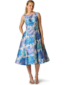 Vestido jacquard largo - Adrianna Papell - FashionsVida