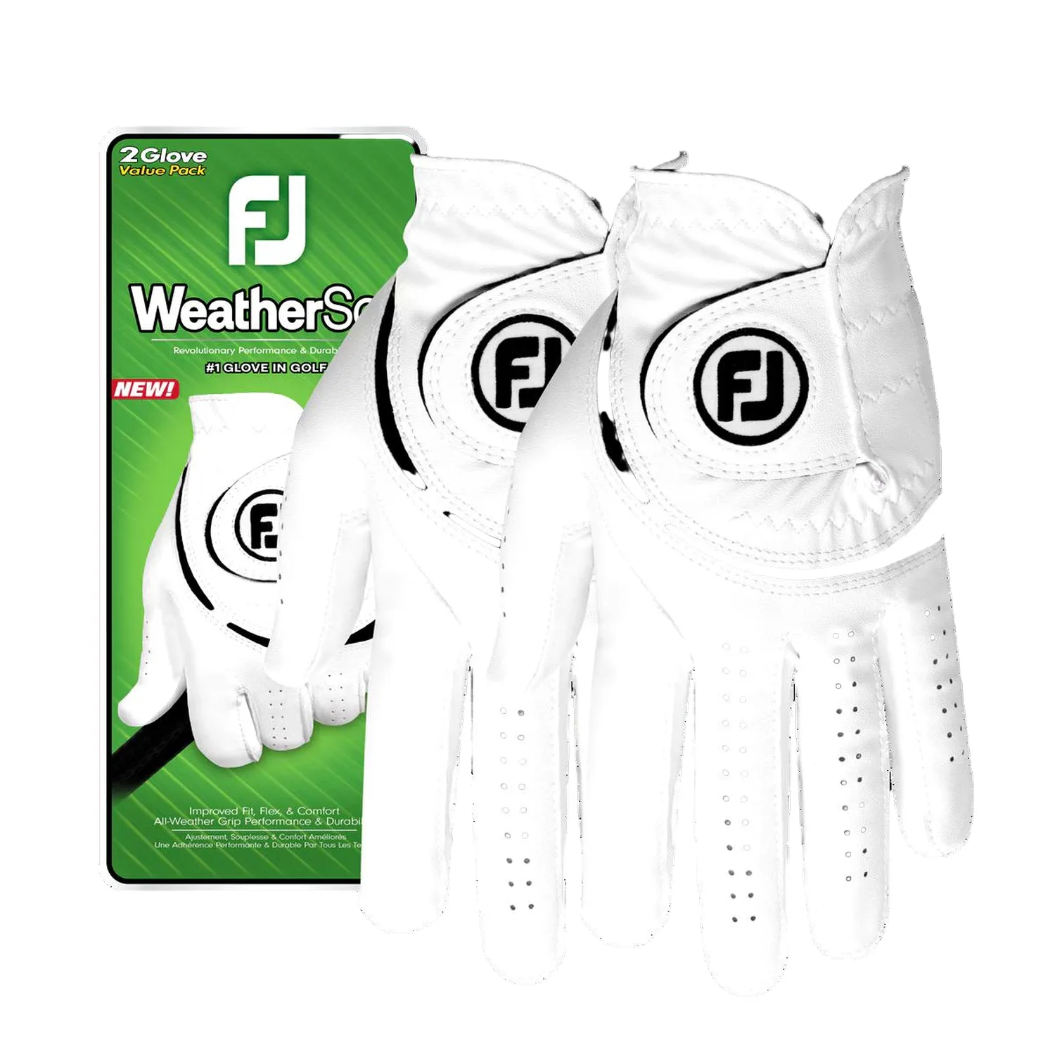 Handschuh WeatherSof 2-Pack, weiss/schwarz l - FootJoy - FashionsVida