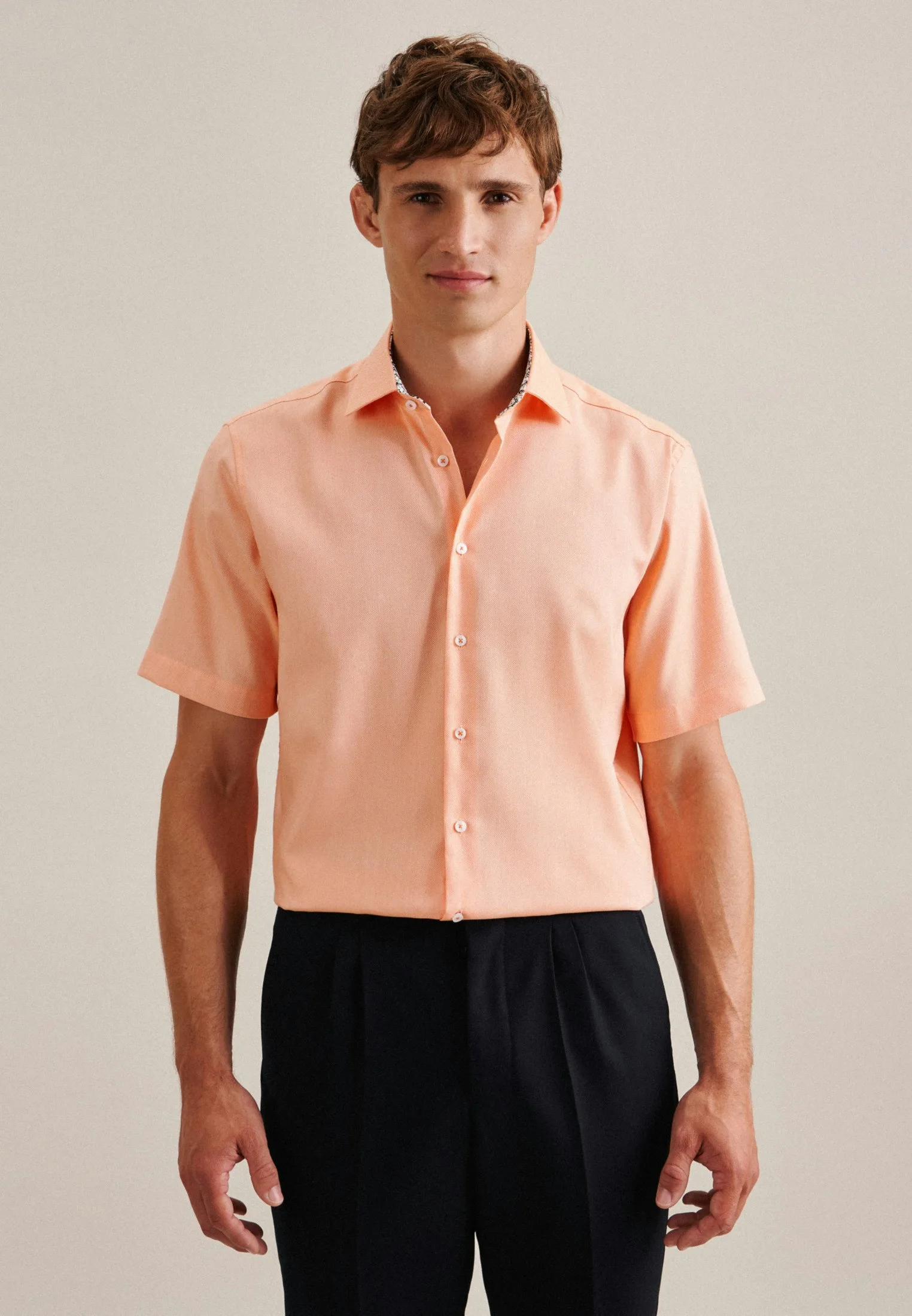 Regular Business Hemd Uni Orange 39 - Seidensticker - FashionsVida
