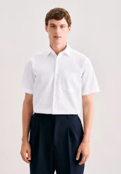 Regular Business Hemd Uni Weiß M