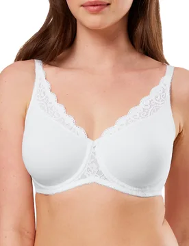 Womens Amourette W01 Minimizer Bra - White Polyamide - Size 42e - Triumph - FashionsVida