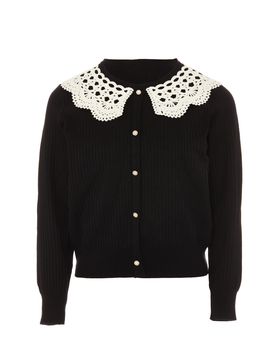 NAEMI Cárdigan negro / offwhite