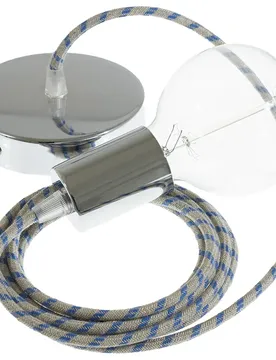 Cables Suspension Luminaire Rd55 Stripes 50 Cm Steward Blue / Chrome Plated One Size
