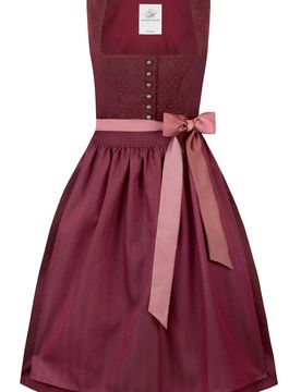 Dirndl Maja (bordeaux, Gr. 48) von Heimatgwand für Damen, 75% Polyester, 25% Baumwolle