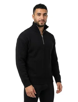 Maglione Con Mezza Zip Soho Ollie Black M
