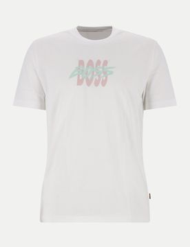 Orange T-Shirt Te_Bass mit Logo-Print Weiß S