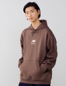 Hoodie Boston Logo marron/beige s