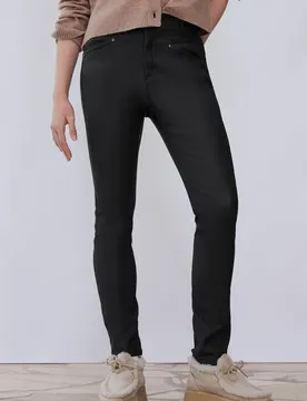 Street One Coated Slim Fit Hose female Schwarz