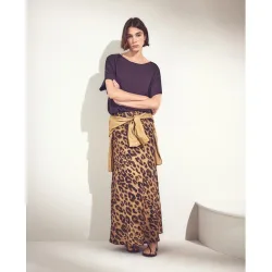 Falda estampado animal print de mujer