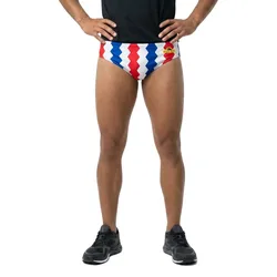 Zip Tricolor Wp Swimming Brief Red L Men