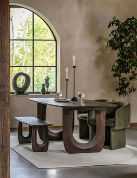Arc Rectangle Dining Table Brown - Gallery Direct - FashionsVida