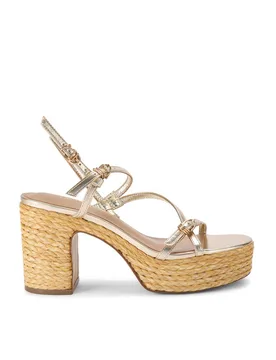 Women's 'Jayce Gold Raffia' Sandals Size: 5 - Gold - Size: 5 - Steve madden - FashionsVida