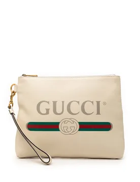 Leather Logo Clutch - Gucci - FashionsVida