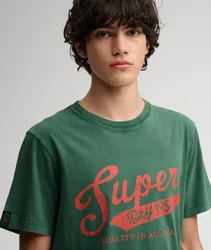Superdry Herren Vintage Script T-shirt Green - Größe: XL