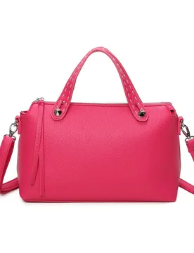 Women's Roomy Satchel Bag Work Casual Shoulder Bag in Rose - Rose - Size: One Size - Kitise - FashionsVida