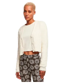 Cardigan Cropped Feather White Sand 2XL