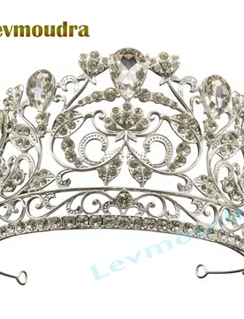 Levmoudra Silver Rhinestone Crystal Queen Big Crown Bridal Wedding Tiara Women Beauty Pageant Bride Hair Accessories Jewelry - Aliexpress - FashionsVida