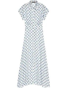 Vestido largo de jacquard estampado floral - Maje - FashionsVida