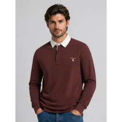 Mens Decadent Chocolate Parkside Rugby Polo Sweater - Male - Brown - Large