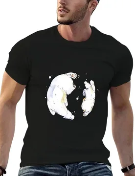 Polar Bear and Cub, taking a swim. T-Shirt Plus Size Basic Short Sleeve Top - Aliexpress - FashionsVida